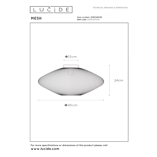 Plafon MESH 21123/45/30 Lucide - zdjęcie dodatkowe 5